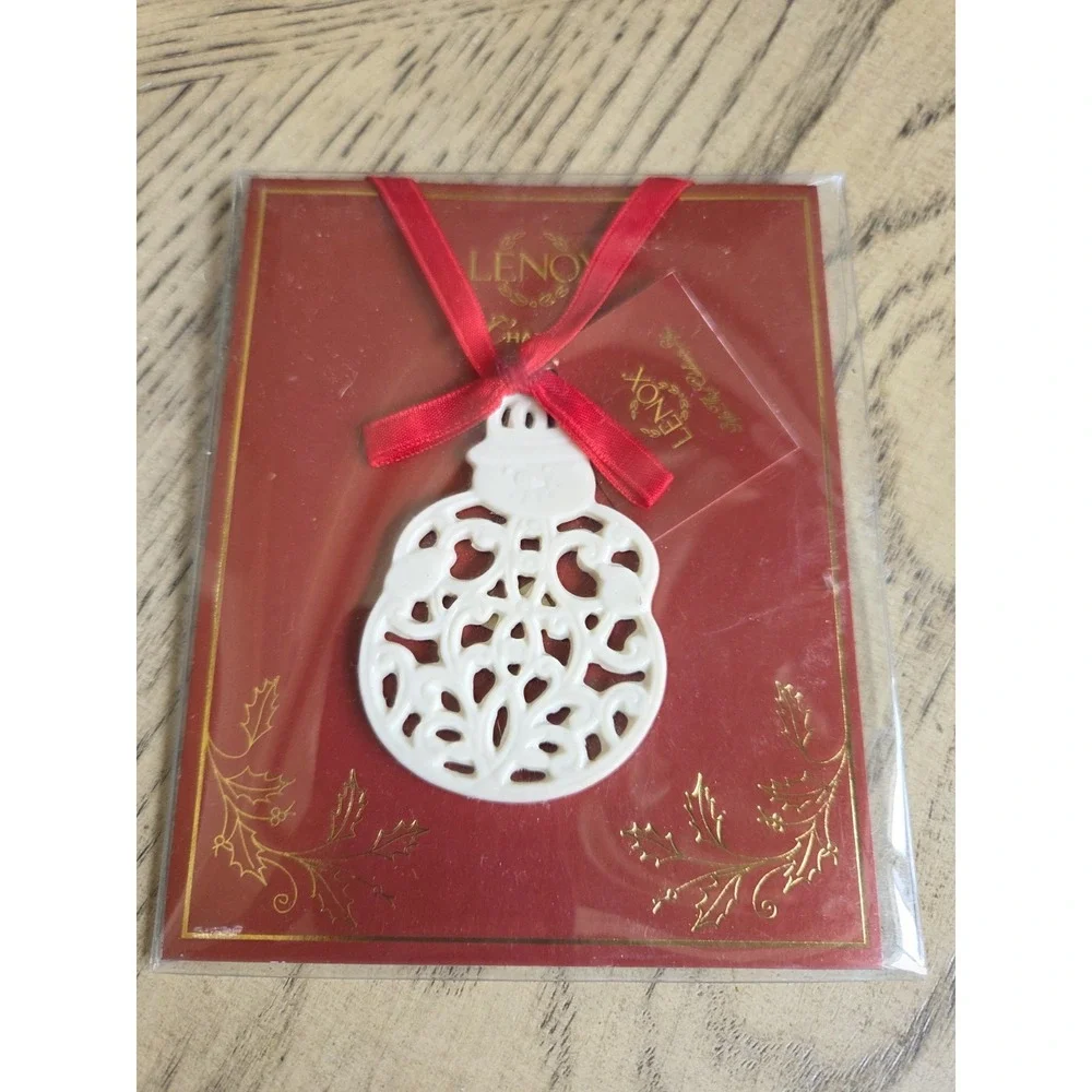 Lenox Charms Pierced Snowman  Christmas Ornament New Beautiful Lenox  Ornament